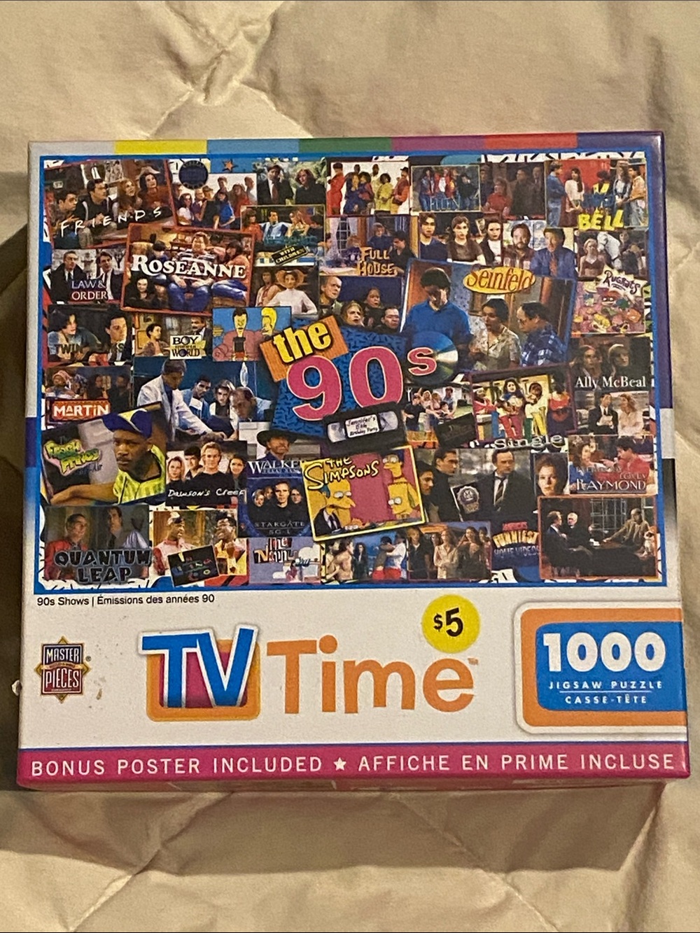 TV Time 90s 1000-Piece Jigsaw Puzzle - Blue/White